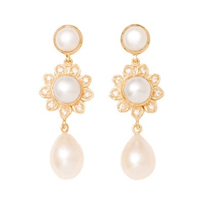 Pearl flower earrings by Carousel Jewels